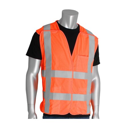 Pip ANSI Type R Class 2 FR Treated Solid Breakaway Vest 305-5PVFROR-2X/3X